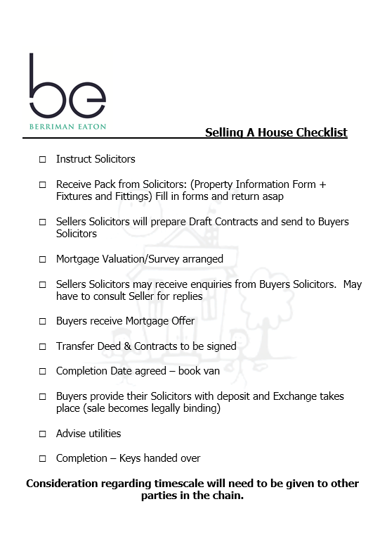 checklist selling house
